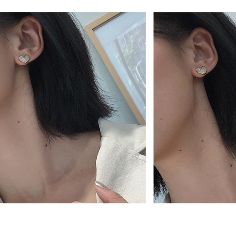 💙Unique Rhinestone Shell Hearts Stud Earrings - Picture 10 of 11